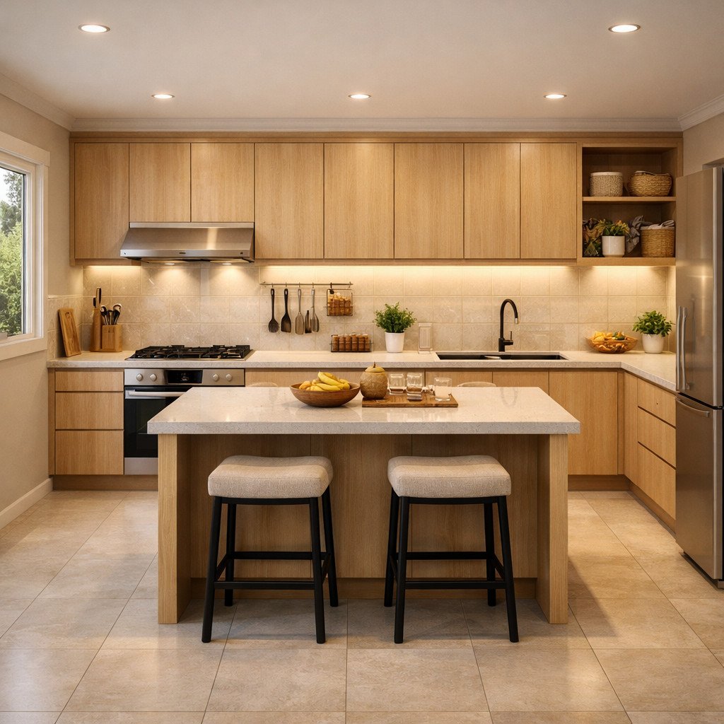 Dapur 4 meter dengan desain tertata, fungsional, dan nyaman untuk berkumpul