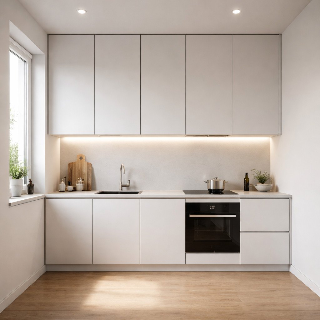 Dapur minimalis clean line yang rapi dan super fungsional