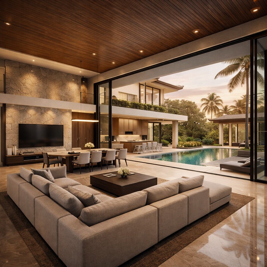 Ide Desain Rumah Mewah bergaya Tropical Modern Luxury – Mewah yang Terhubung Alam