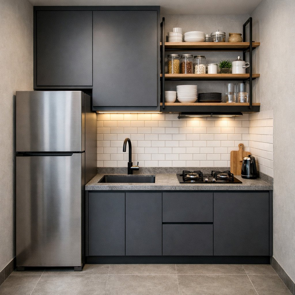 Kitchen set industrial ramping yang ringan untuk dapur kecil dan sempit