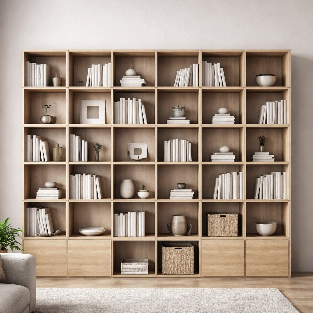 Lemari buku modular minimalis modern, fleksibel dan cocok untuk apartemen