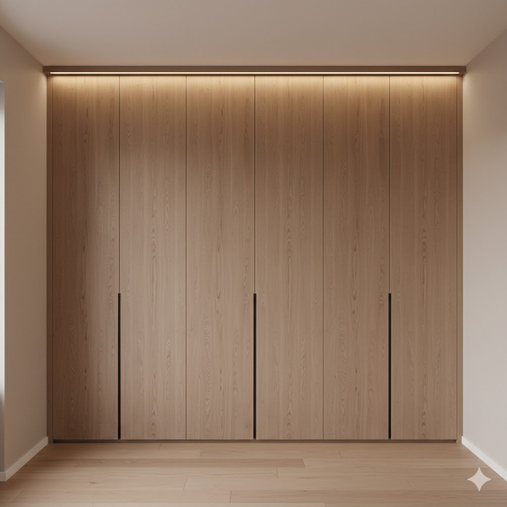 Lemari kayu built-in denga]8elegan