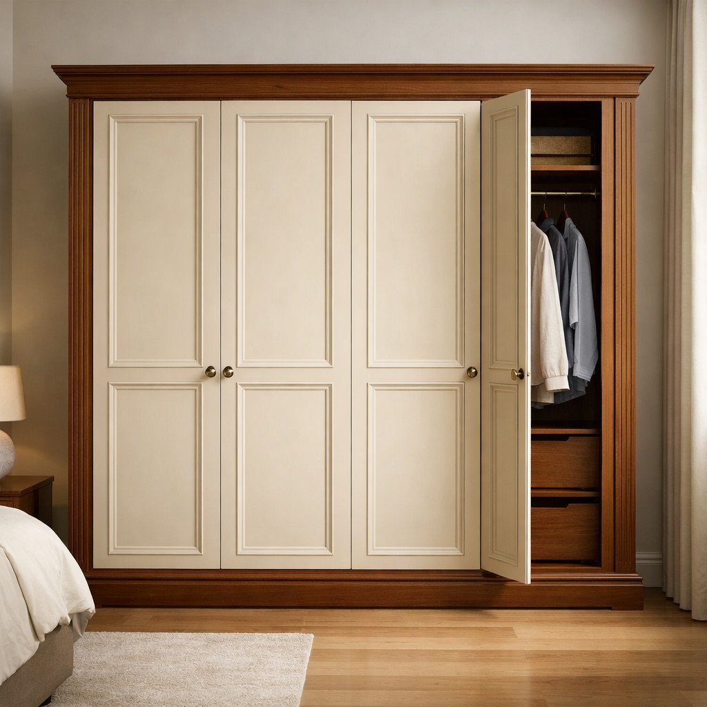 Lemari kayu klasik modern yang elegan dan tetap terasa timeless