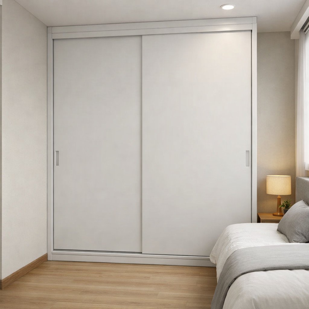 Lemari sliding minimalis yang hemat ruang untuk kamar kecil