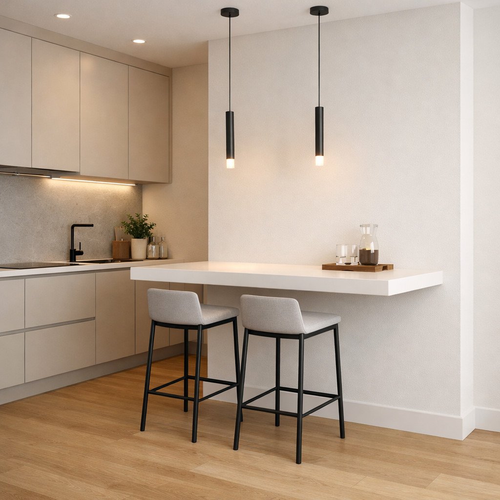 Mini bar floating minimalis modern yang elegan dan hemat ruang