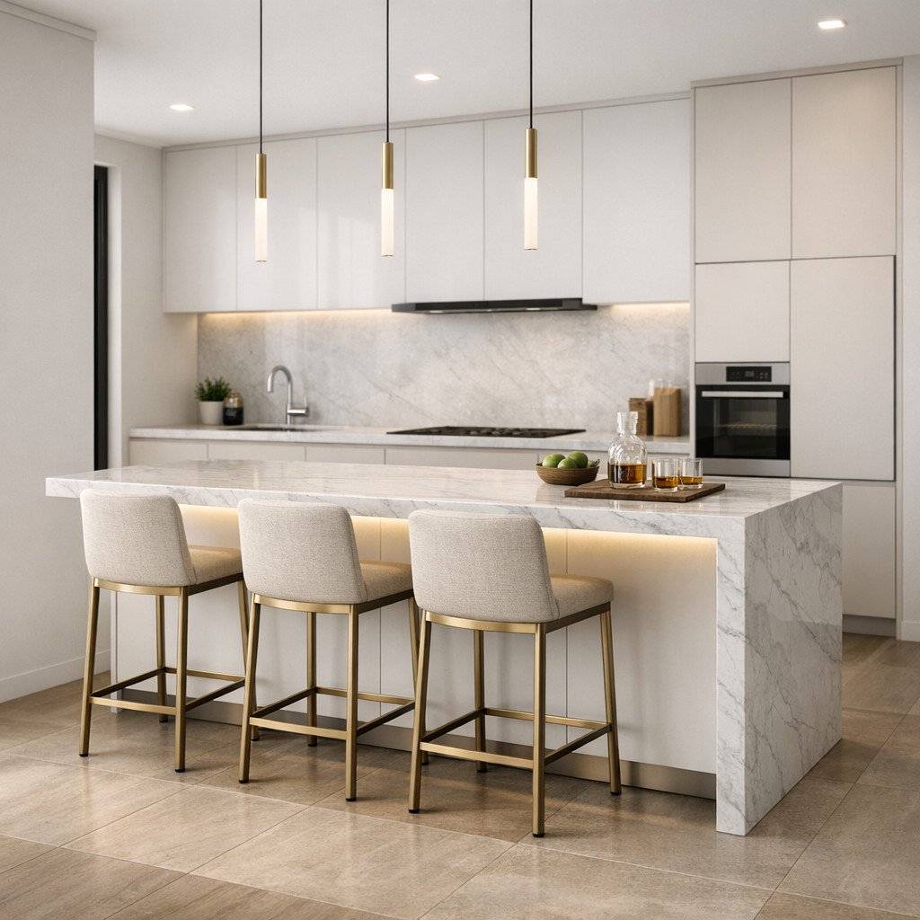 Mini bar marble elegan yang memberi sentuhan modern luxury dapur