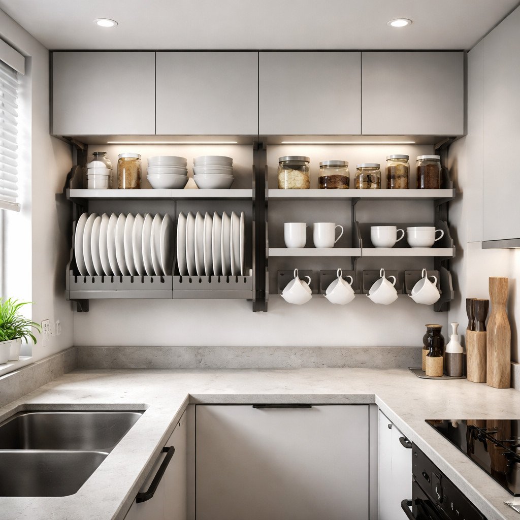 Rak piring modular yang fleksibel dan cocok untuk dapur modern