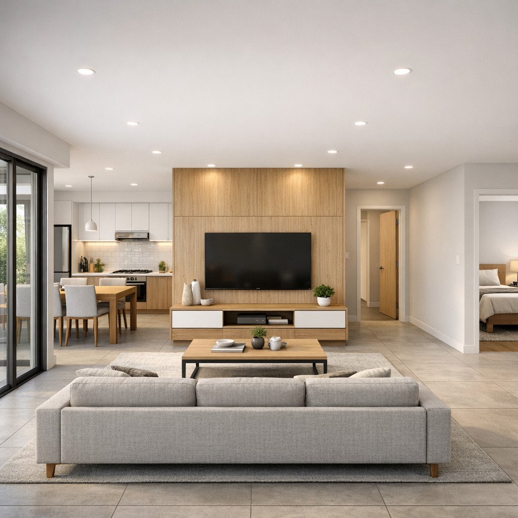 desain rumah 1 lantai minimalis modern yang bersih dan fungsional