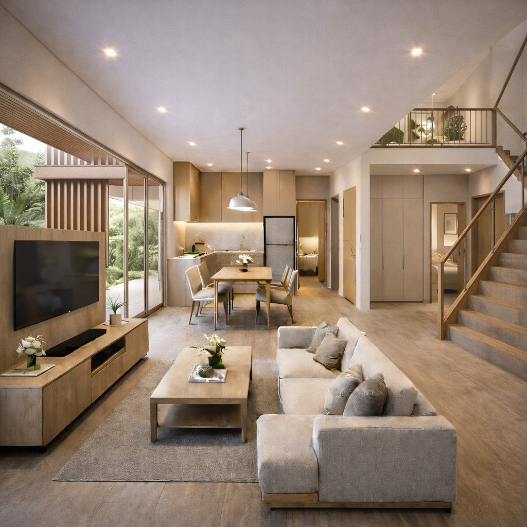 desain rumah 2 lantai minimalis modern elegan tropis yang sejuk dan berkelas