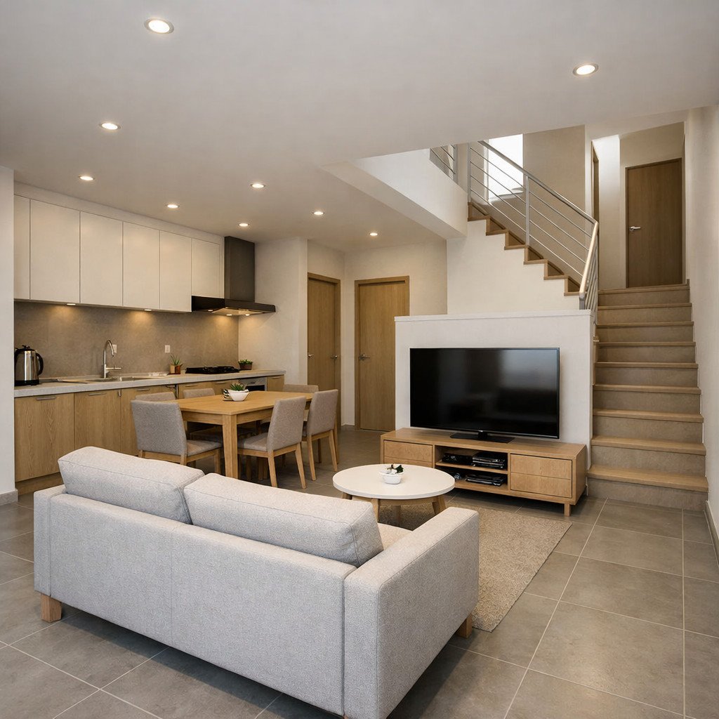 desain rumah 2 lantai sederhana dan biaya 100 juta yang compact dan efisien