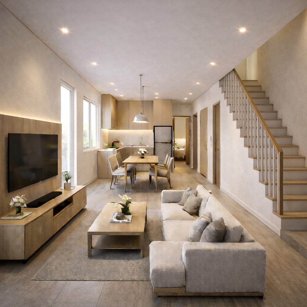 desain rumah 2 lantai sederhana dan biaya dengan layout efisien dan modern