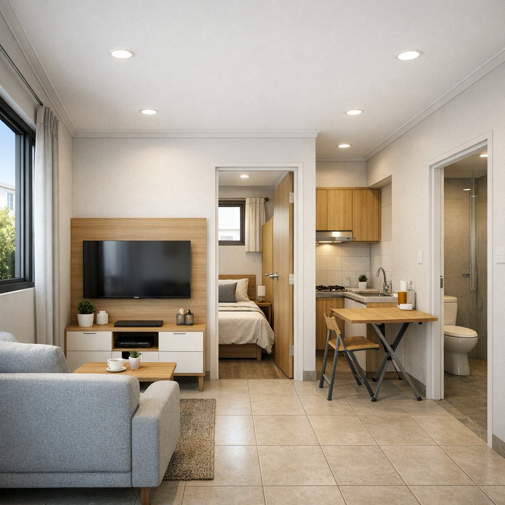 desain rumah 4x6 dengan 1 kamar terpisah untuk privasi lebih optimal