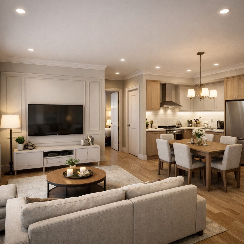 desain rumah 6x8 kamar 2 bergaya elegan dan fleksibel untuk keluarga kecil