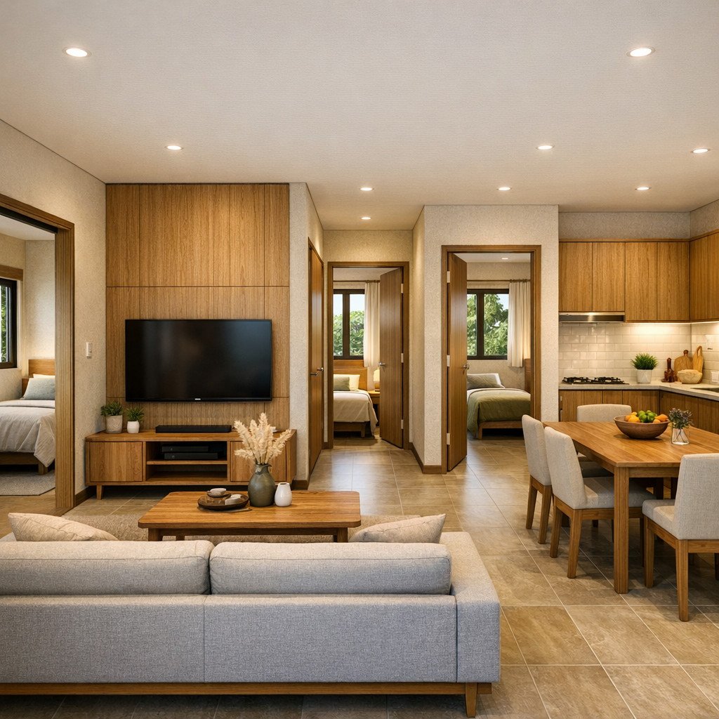 desain rumah 6x9 3 kamar tropis minimalis yang sejuk dan efisien energi