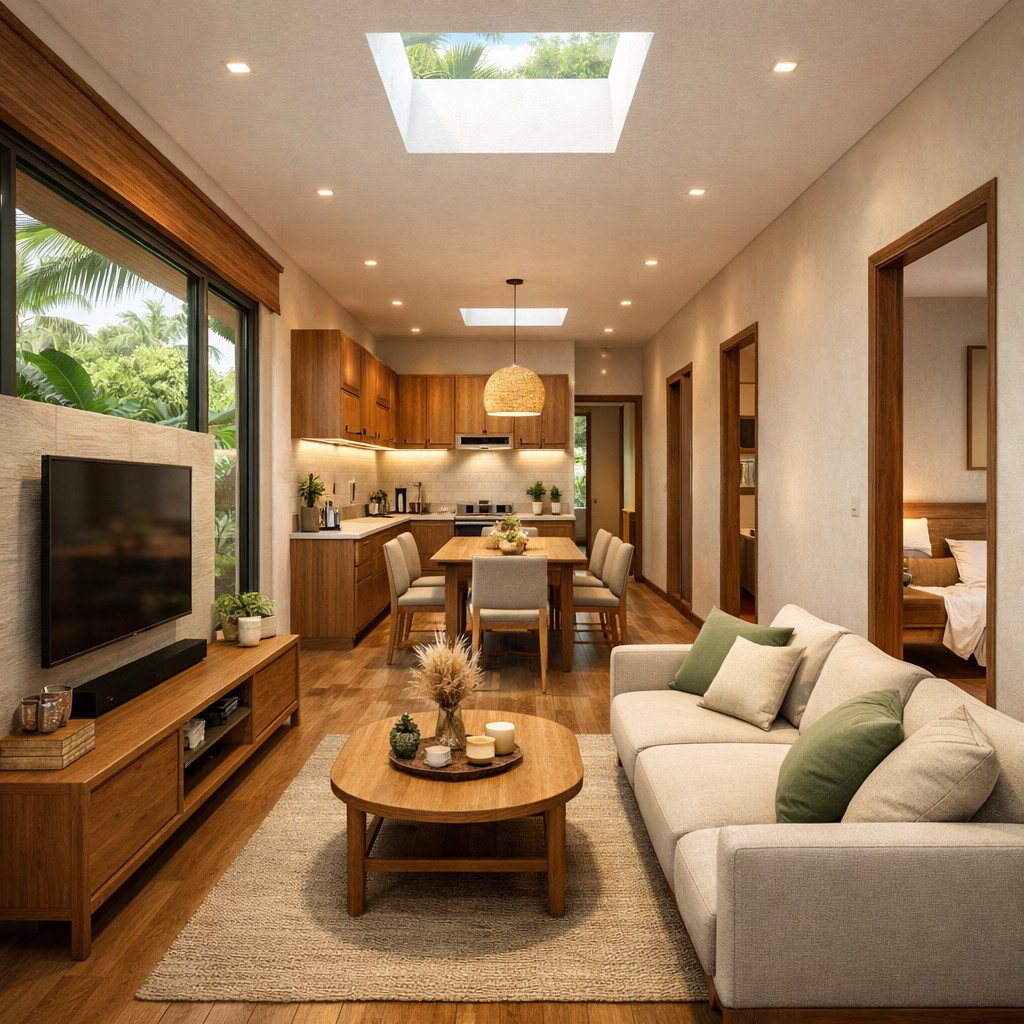 desain rumah 6x9 memanjang tropis yang adem dan bernapas alami