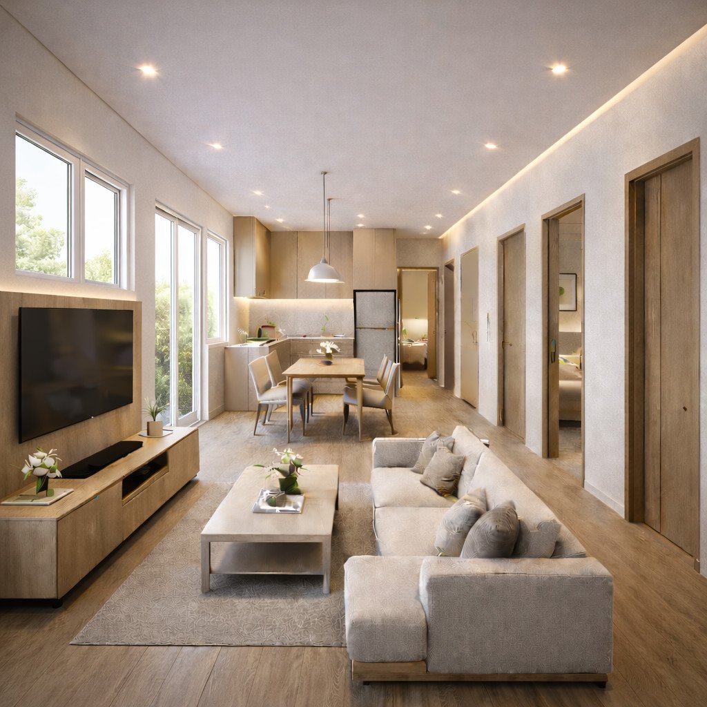 desain rumah minimalis 2 kamar Scandinavian yang terang dan terasa luas