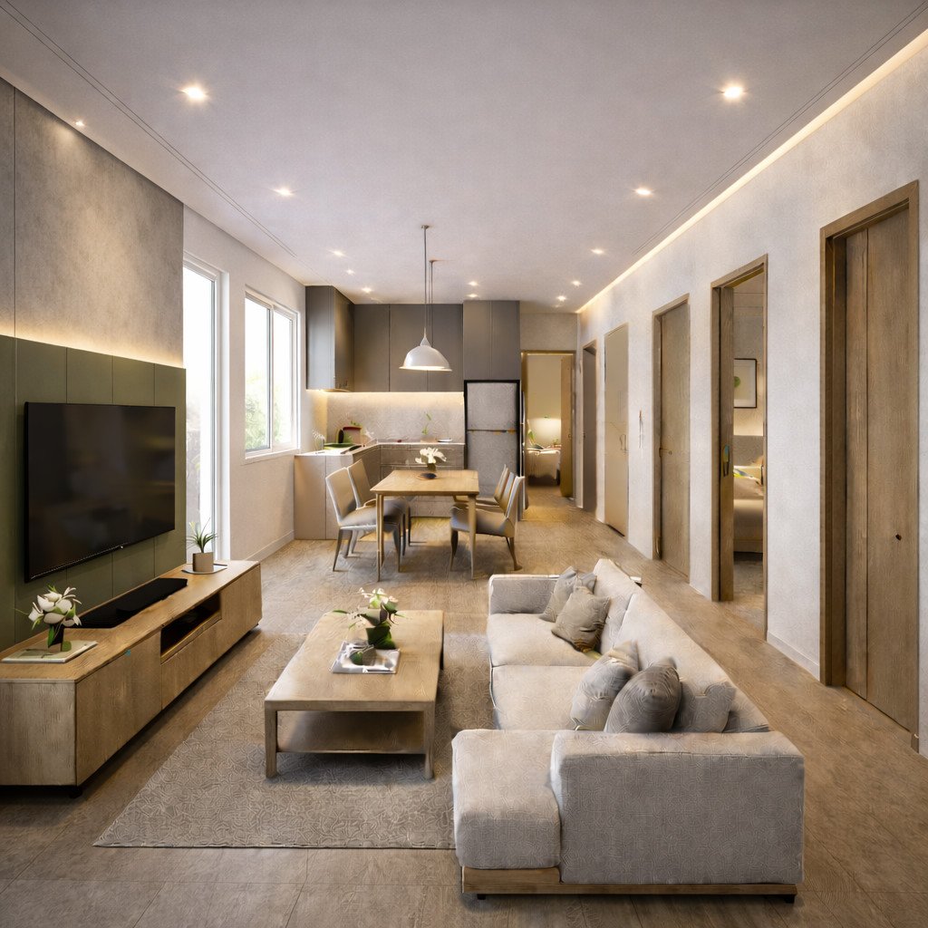 desain rumah minimalis 2 kamar modern contemporary yang bersih dan fleksibel