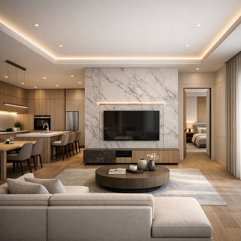 desain rumah minimalis 3 kamar dengan sentuhan quiet luxury elegan