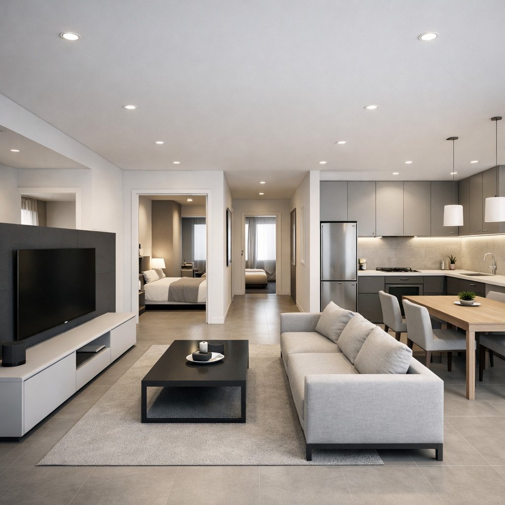 desain rumah minimalis 3 kamar modern yang bersih dan presisi