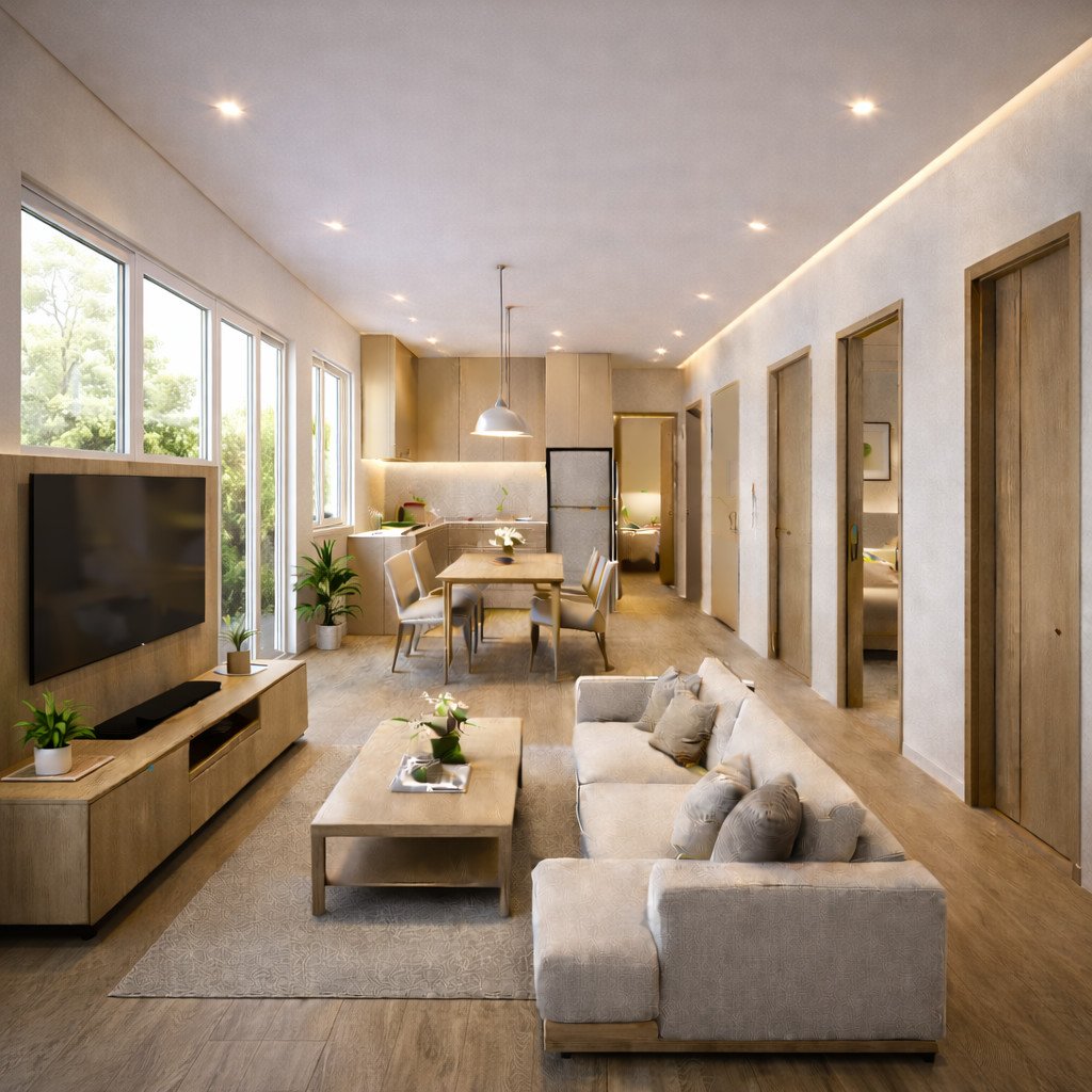 desain rumah minimalis 3 kamar tropis yang adem, terang, dan nyaman dihuni