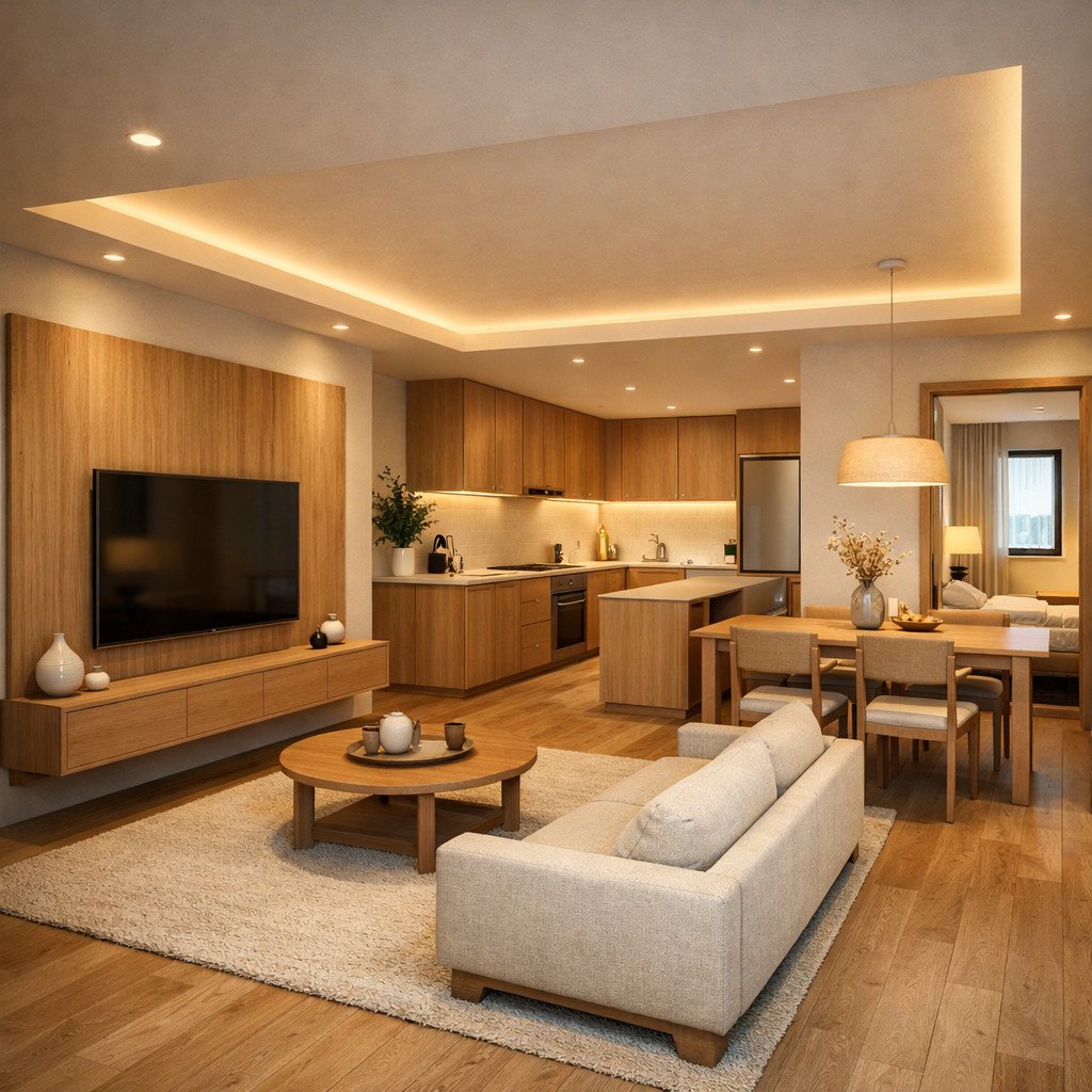 desain rumah minimalis Japandi yang hangat, dan tenang