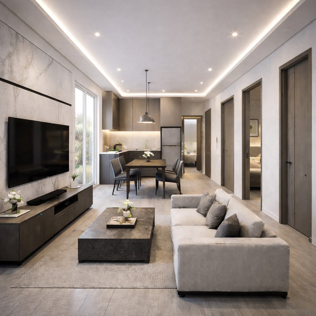 desain rumah minimalis elegan monokrom modern dengan kontras bersih dan tegas