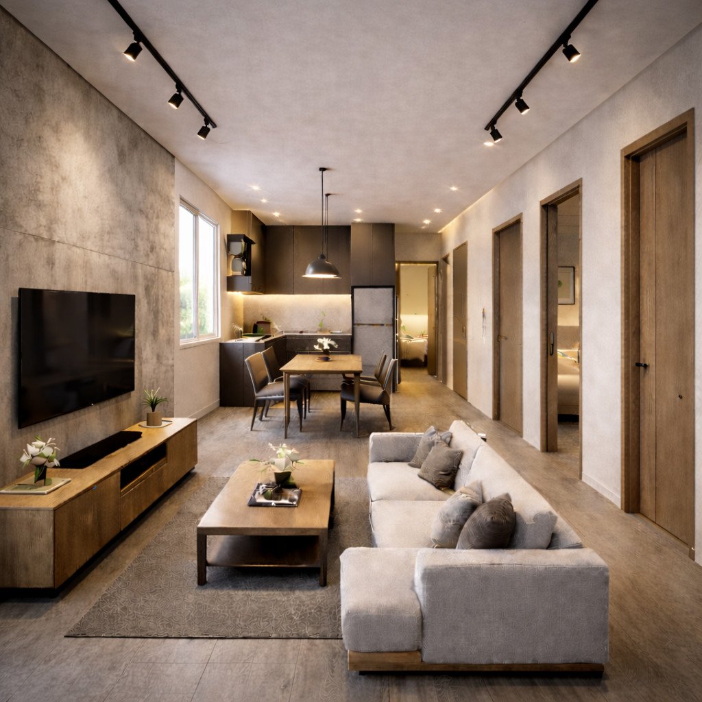 desain rumah sederhana industrial dengan karakter kuat dan budget terkontrol.