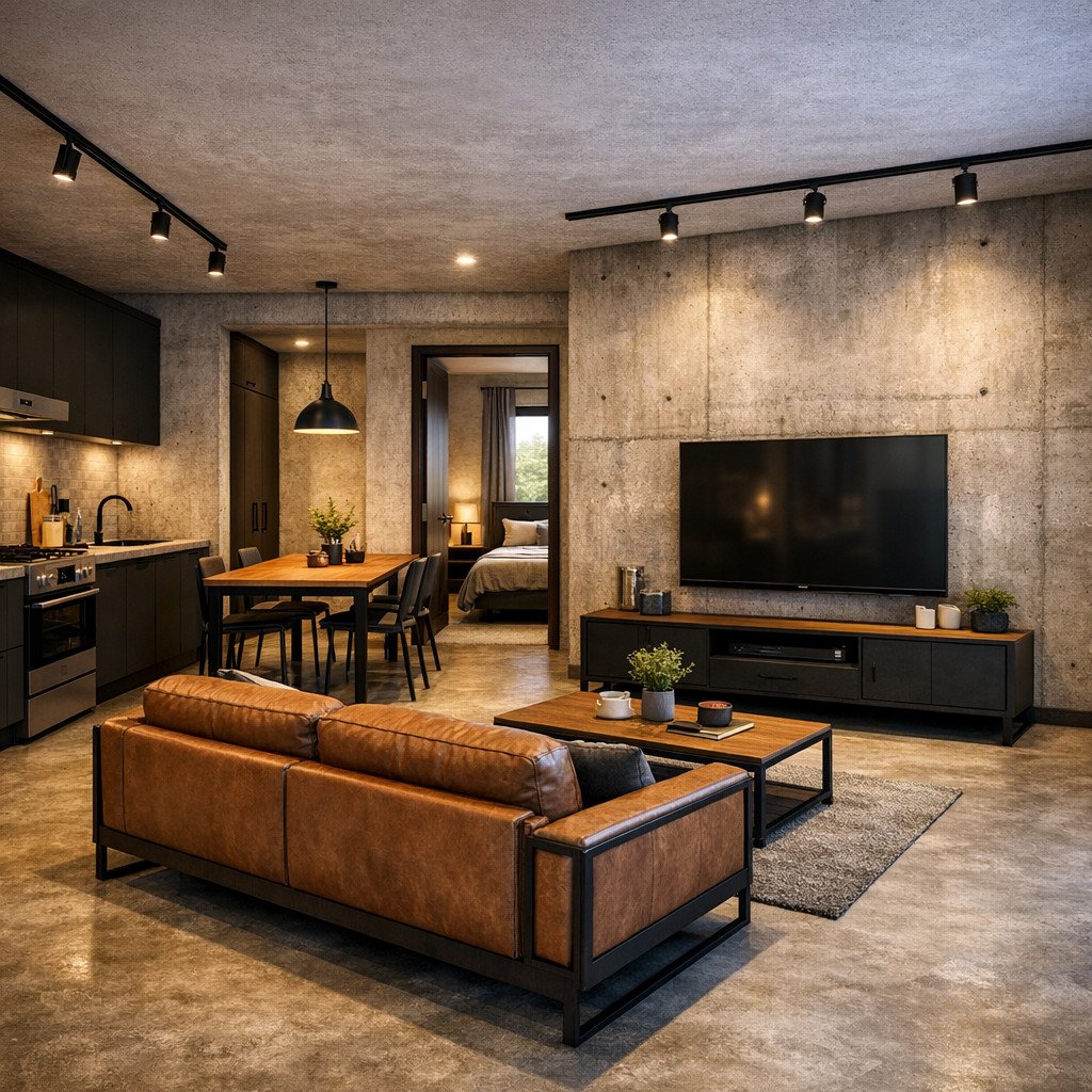 desain rumah sederhana industrial dengan karakter kuat dan budget terkontrol