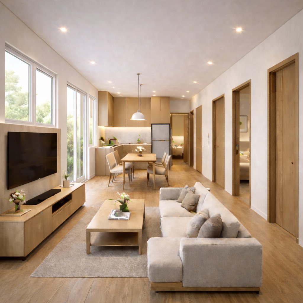 desain rumah sederhana scandinavian yang terang dan nyaman untuk keluarga kecil