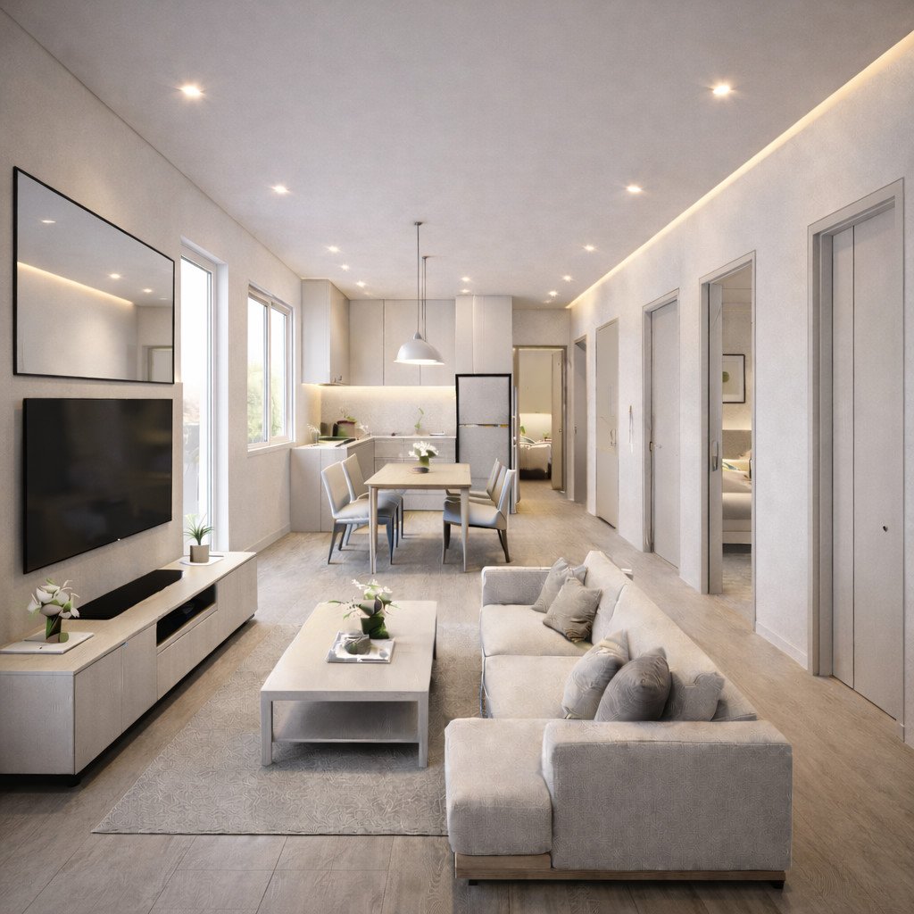 desain rumah type 36 agar terlihat luas dengan konsep monokrom modern minimalis