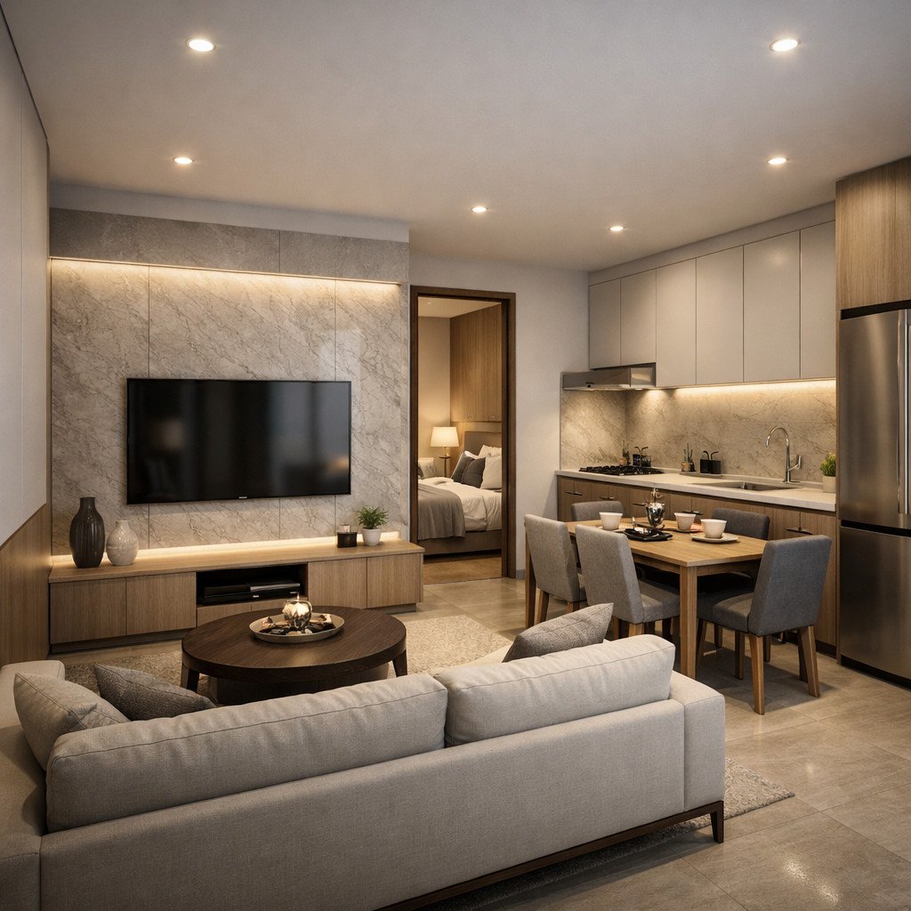 desain rumah type 36 dengan konsep quiet luxury yang kecil tapi elegan