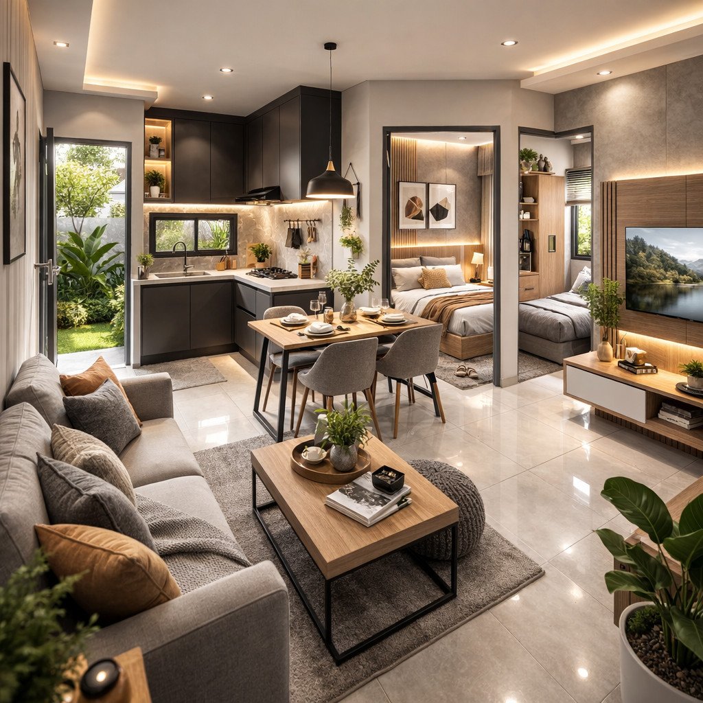 desain rumah type 36 modern contemporary yang simpel tapi tetap berkarakter