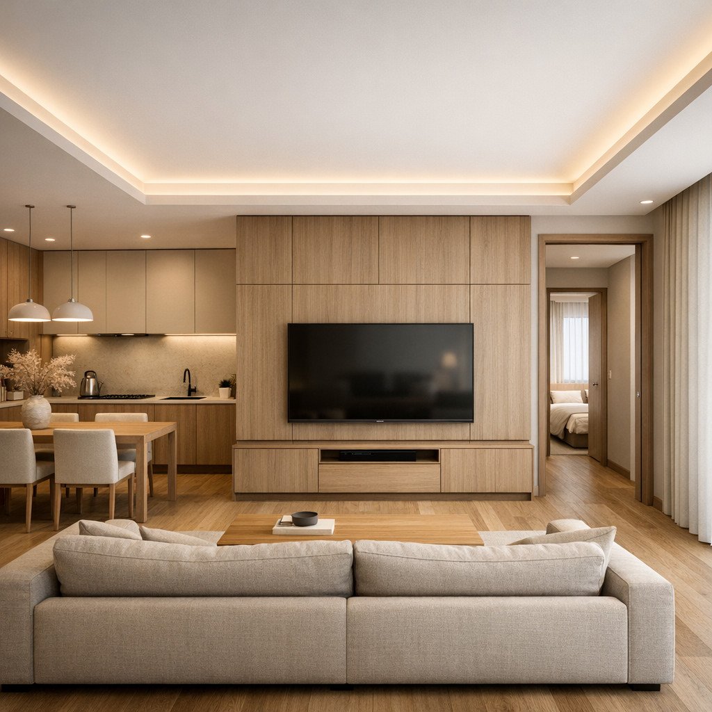 interior rumah minimalis modern Japandi yang hangat, presisi, dan timeless