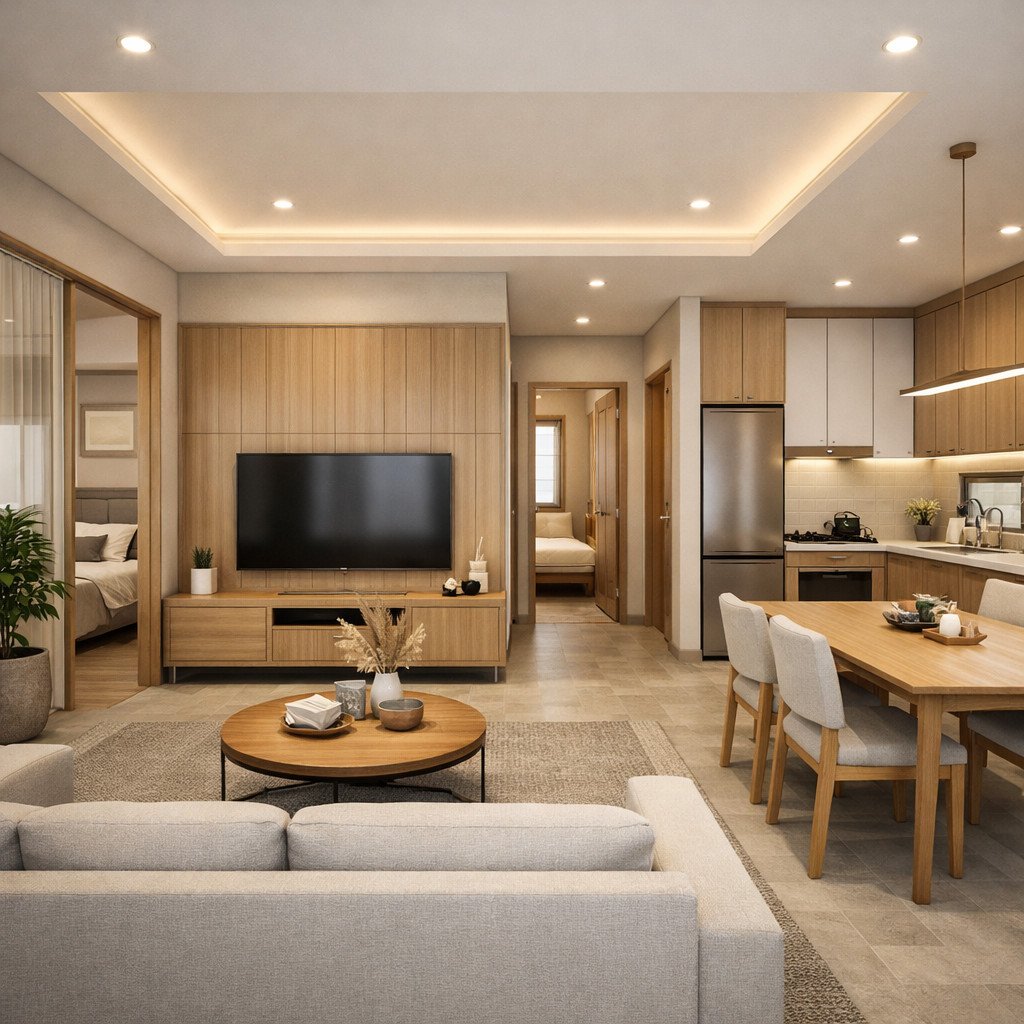 ukuran 7x12 desain rumah sederhana 3 kamar di kampung dengan sentuhan quiet luxury
