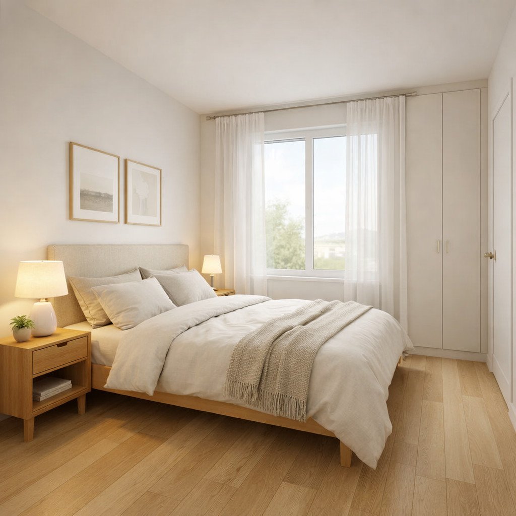 desain kamar estetik scandinavian yang terang dan menenangkan