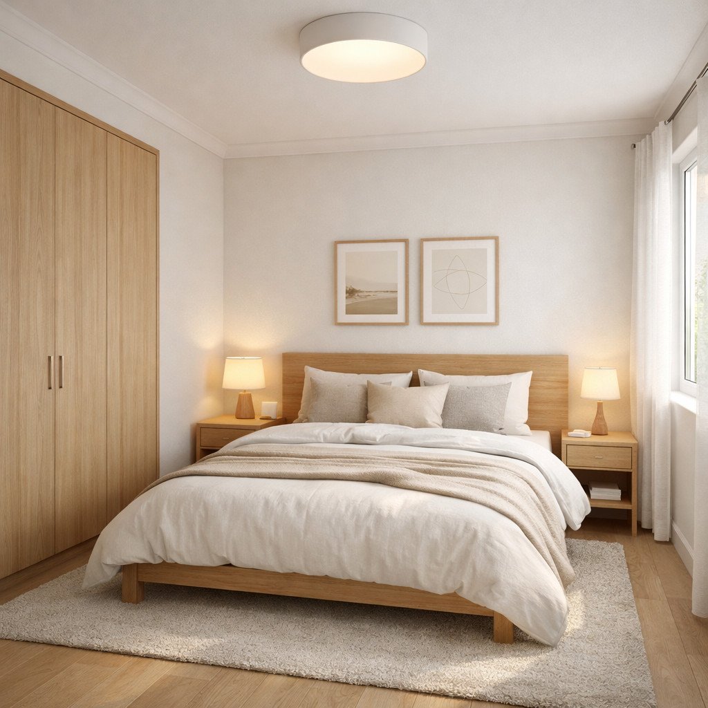 desain kamar tidur aesthetic scandinavian yang terang dan menenangkan