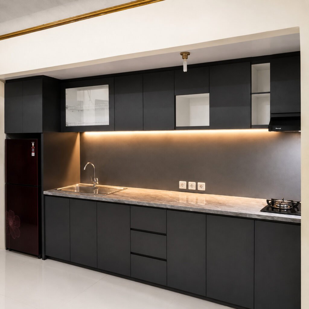 Kitchen Set HPL Hitam matte1