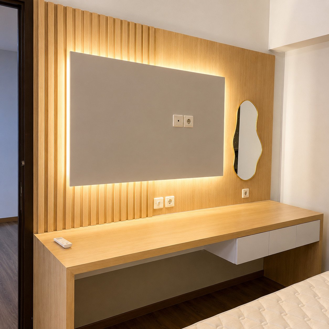 Meja Rias Apartemen Modern Minimalis HPL1