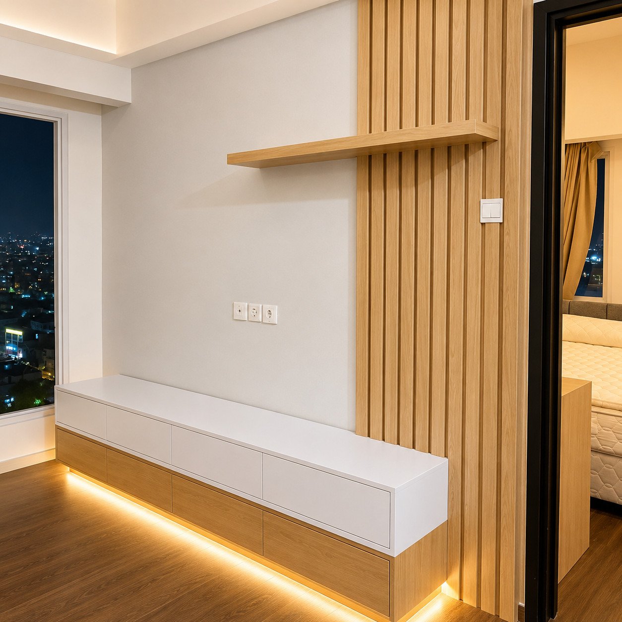 Meja TV Apartemen Modern Minimalis HPL1