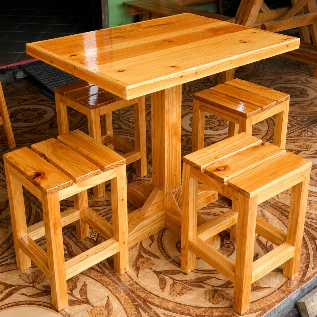 Paket Meja Kursi Kayu Angkringan Jawa AZ
