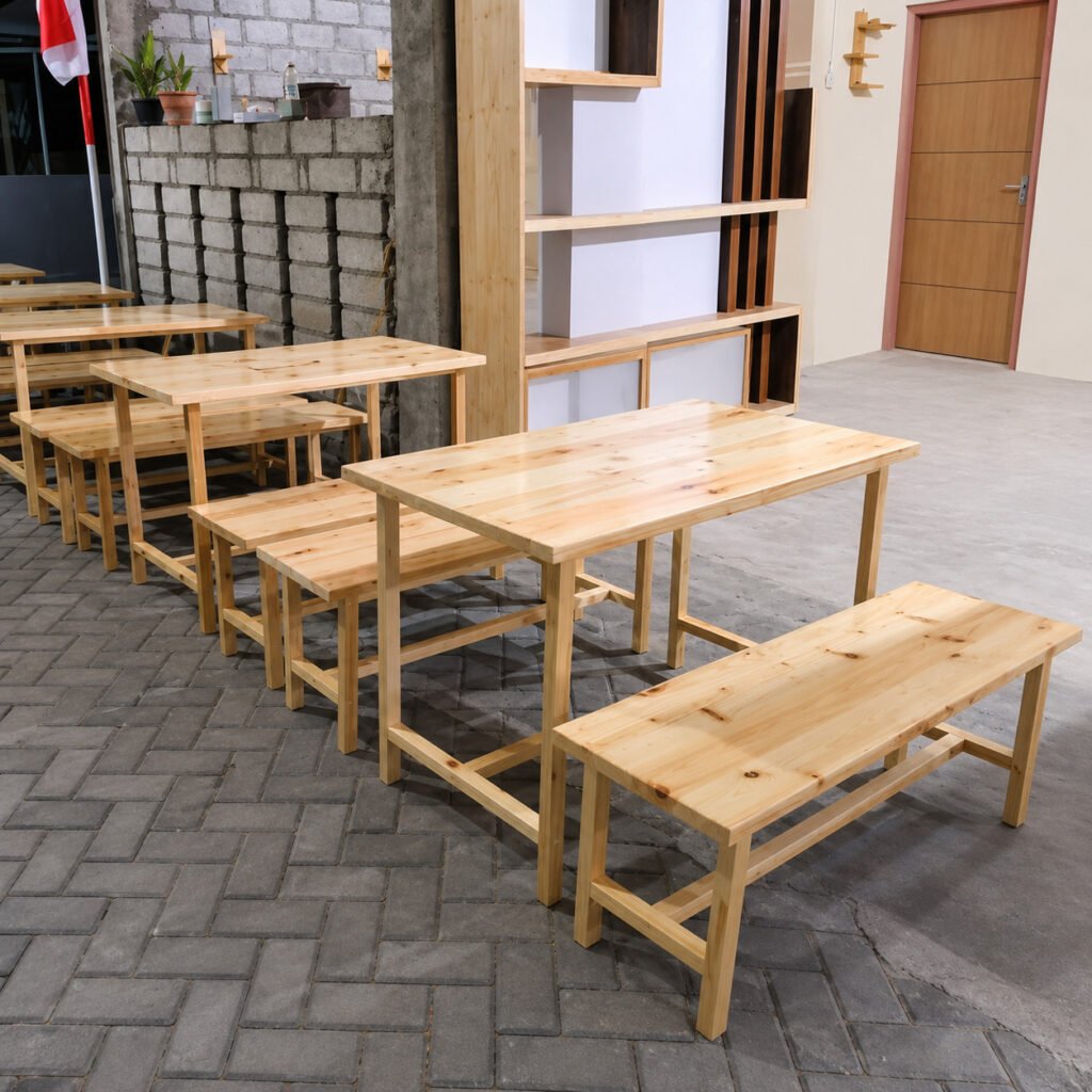 Paket Meja Kursi Warung Makan Jati Belanda