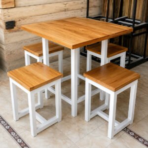 Set 1 Meja 4 Kursi Cafe Rangka Besi