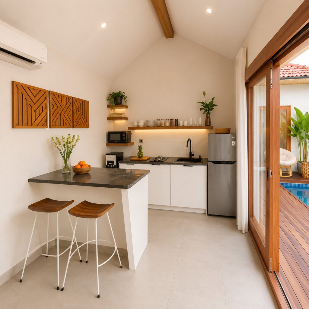 meja bar bali modern minimalis hpl putih