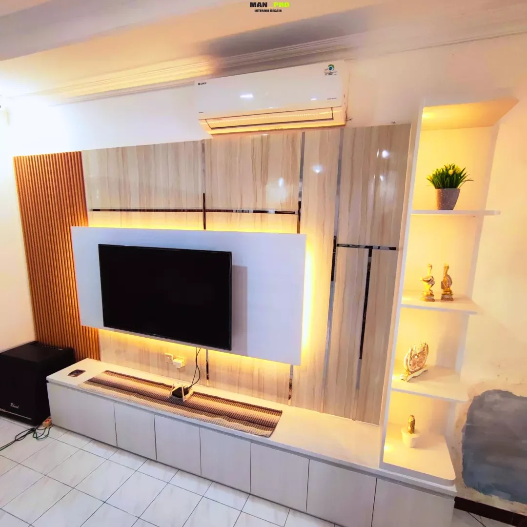 Backdrop TV Hpl Kombinasi WPC