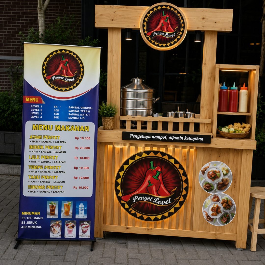 Booth Jualan Bahan Jati Belanda Penyet Level