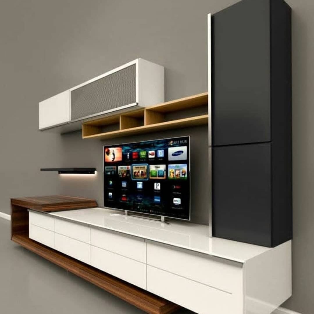 Kabinet TV Dengan Rak Atas Dan Samping
