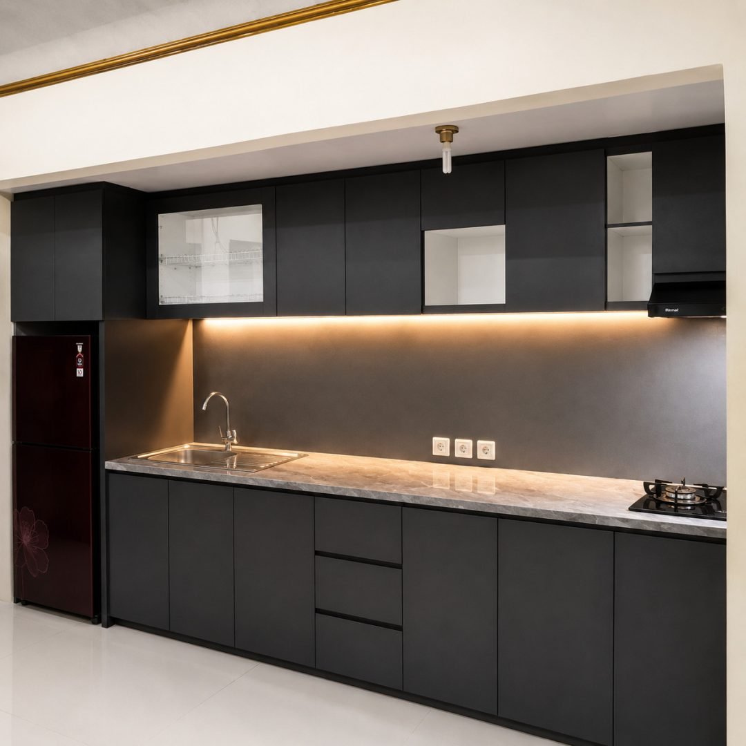 Kitchen Set HPL Hitam matte1