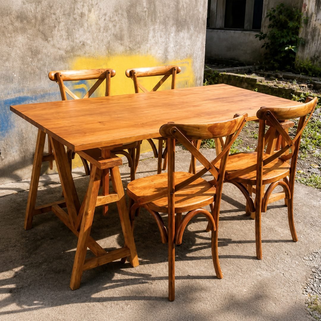 Meja Makan Kayu Simpel Mr. DK